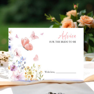 Butterfly Bridal Shower Advice for the Bride Card