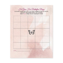 Butterfly Bridal Shower Bingo