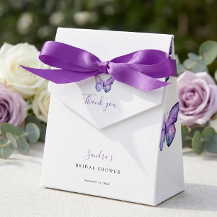 Butterfly Bridal Shower Elegant Thank you Script Favor Boxes