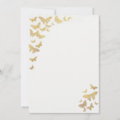 Butterfly Bridal Shower Gold Sparkle Elegant Boho Invitation (Back)