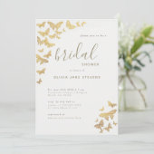 Butterfly Bridal Shower Gold Sparkle Elegant Boho Invitation (Standing Front)