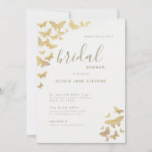 Butterfly Bridal Shower Gold Sparkle Elegant Boho Invitation (Front)