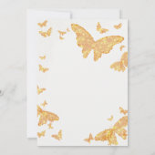 Butterfly Bridal Shower Hydrangea Gold Elegant Invitation (Back)