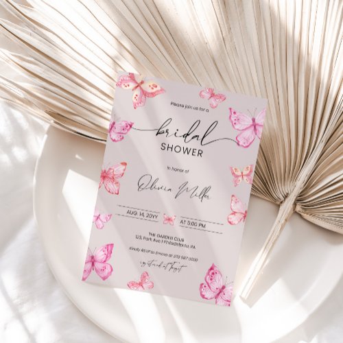 Butterfly Bridal Shower invitation card