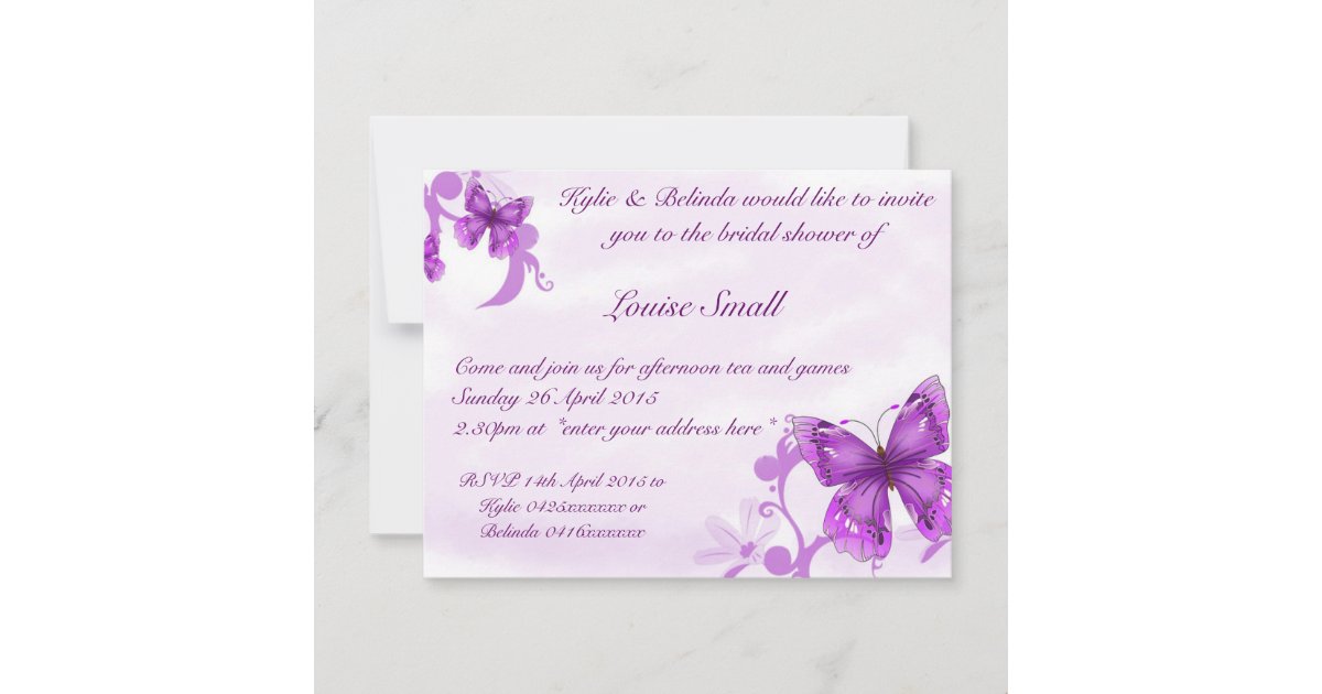 Butterfly Bridal Shower Invitations Zazzle