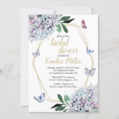 butterfly bridal shower invites blue purple pink (Front)