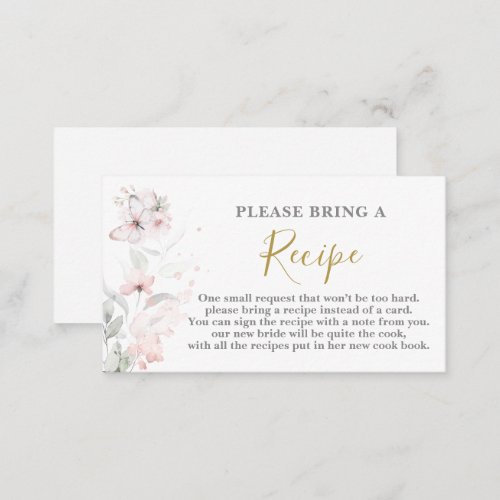 Butterfly Bridal Shower Recipe Card Request