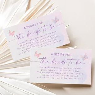 Butterfly Bridal Shower Recipe Request  Enclosure Card