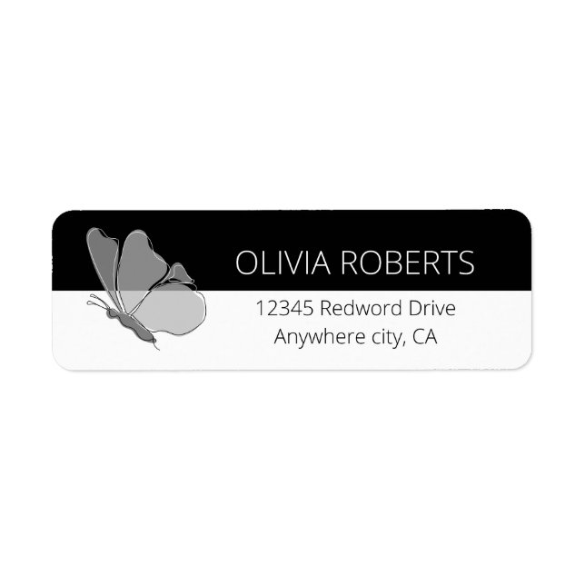 Butterfly bridal shower Return Address Label (Front)