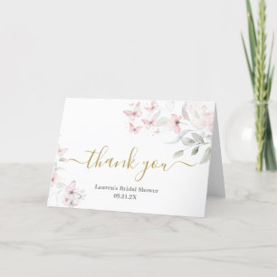 Butterfly bridal shower thank you card
