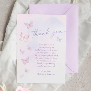 Butterfly Bridal Shower Thank You Card