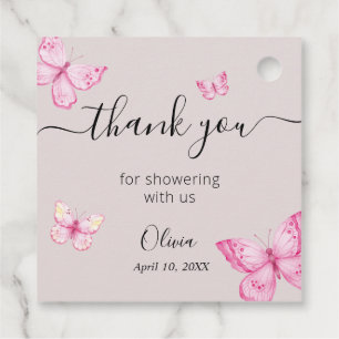 Butterfly Bridal Shower Thank you Favor Tags