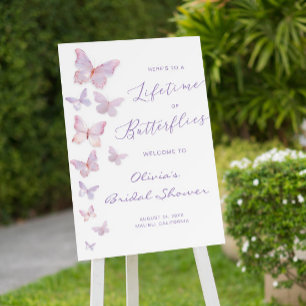Butterfly Bridal Shower Welcome Foam Board