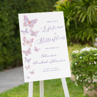 Butterfly Bridal Shower Welcome Foam Board