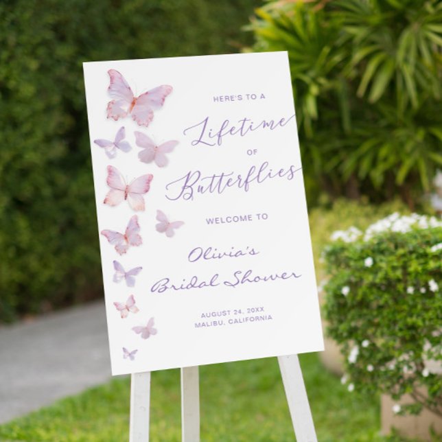 Butterfly Bridal Shower Welcome Foam Board (Creator Uploaded)