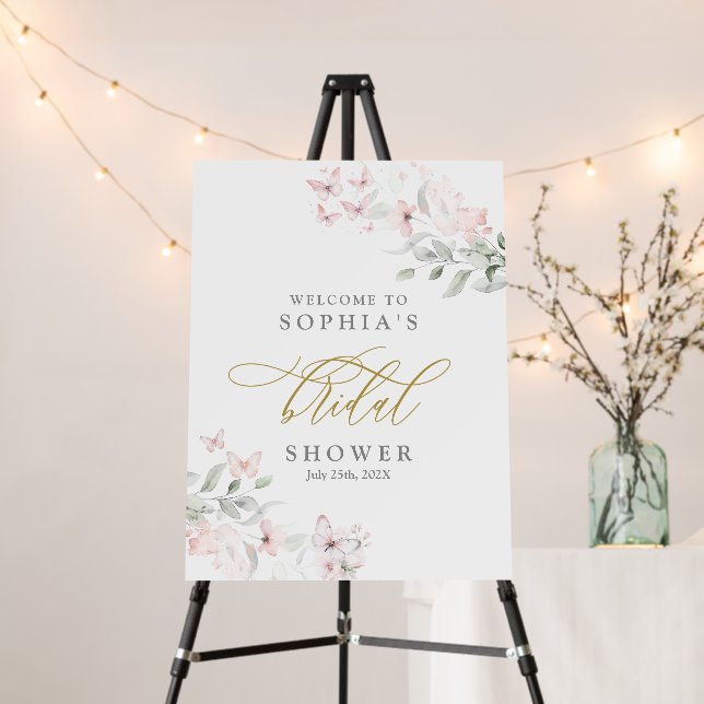 Butterfly Bridal Shower Welcome sign (In Situ (Stand))