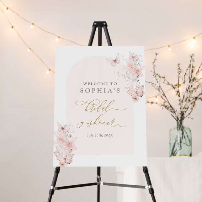 Butterfly Bridal Shower Welcome sign (In Situ (Stand))