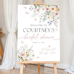 Butterfly Bridal Welcome Sign, Spring Flower Welco Foam Board