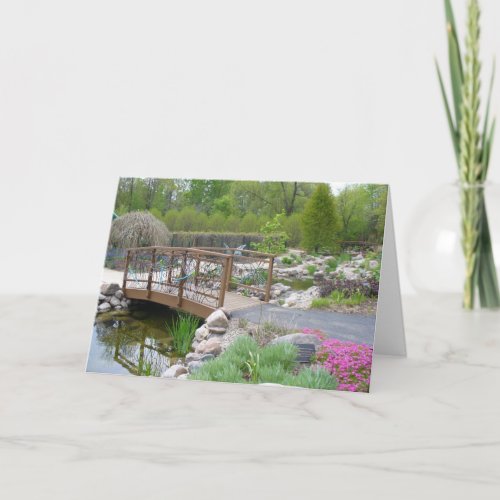 Butterfly Bridge in Botanical Garden Retirement Card