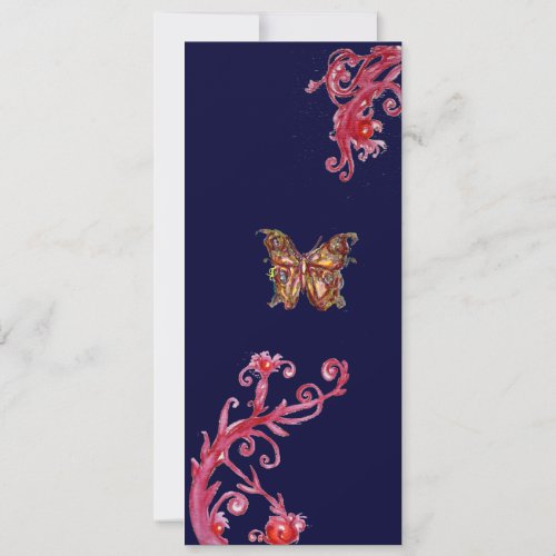 BUTTERFLY  bright red blue Invitation