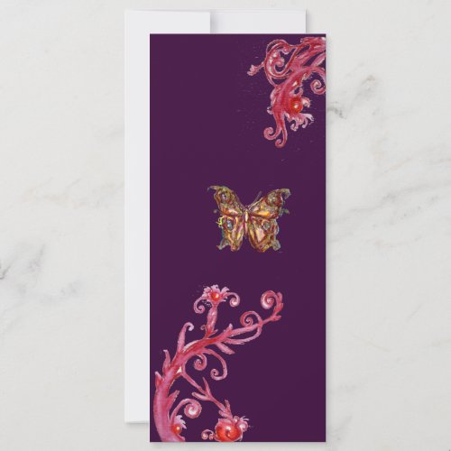 BUTTERFLY  bright red purple Invitation