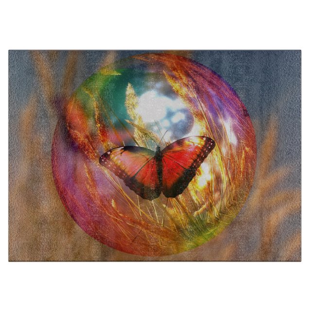 Butterfly Bubble Cutting Board (Front)