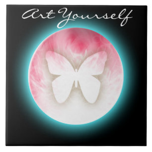 Butterfly Bubbles Ceramic Tile