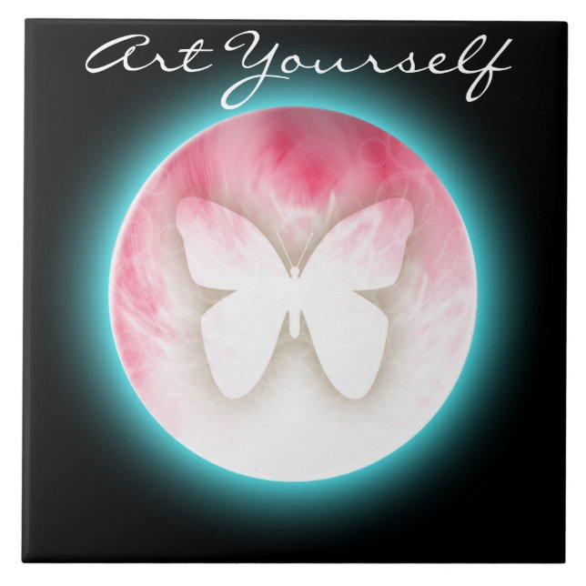 Butterfly Bubbles Ceramic Tile (Front)