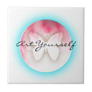 Butterfly Bubbles Ceramic Tile