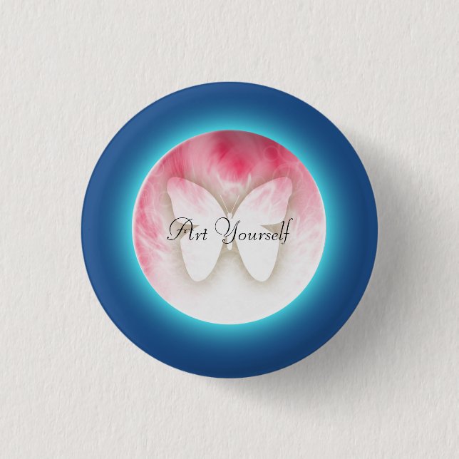 Butterfly Bubbles Pinback Button (Front)
