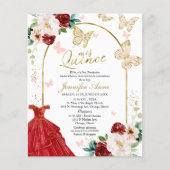 Butterfly Budget Spanish Quinceanera Invitations (Front)