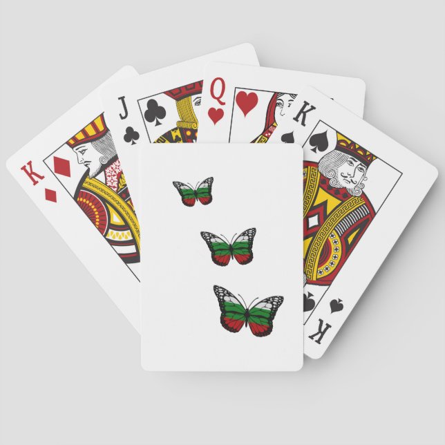 Butterfly Bulgarian Flag Poker Cards (Back)