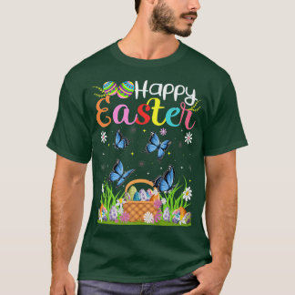 Butterfly Bunny Egg Hunting Funny Butterfly Happy  T-Shirt