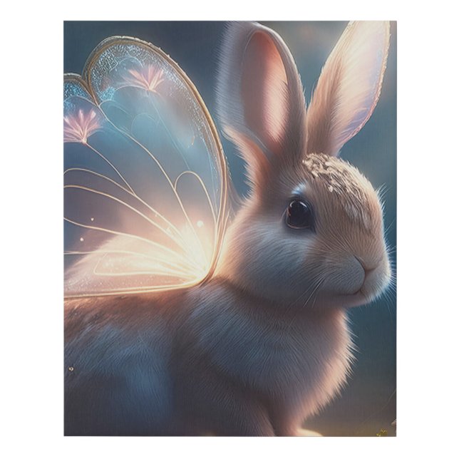 Butterfly Bunny Faux Canvas Print (Front)