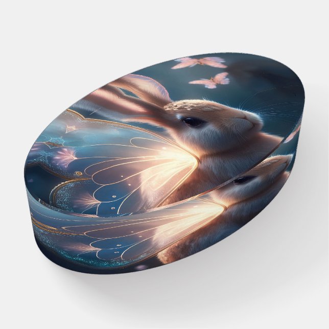 Butterfly Bunny Paperweight (Angled)