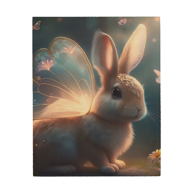 Butterfly Bunny Wood Wall Art (Front)