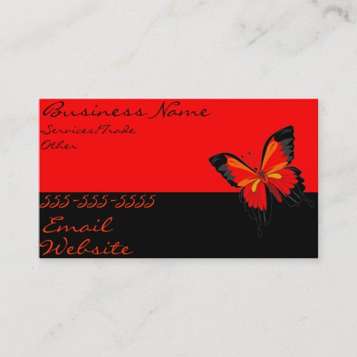 Customizable Butterfly business card