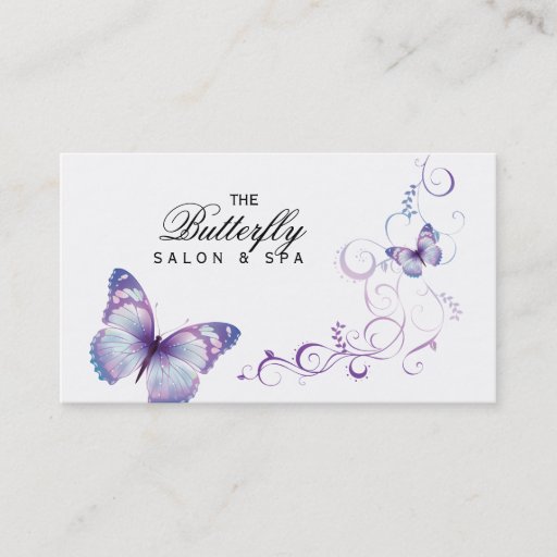 Customizable Butterfly Business Card Cute Salon Spa