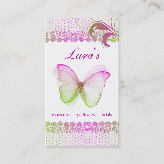 Butterfly Business Card Makeup Artist Salon Spa PG (Front)