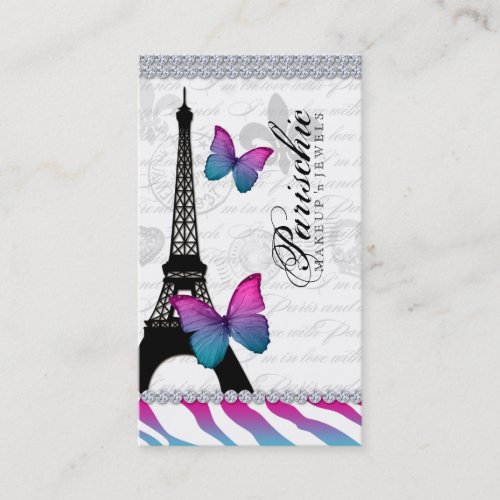 Butterfly Business Card Paris Eiffel Tower