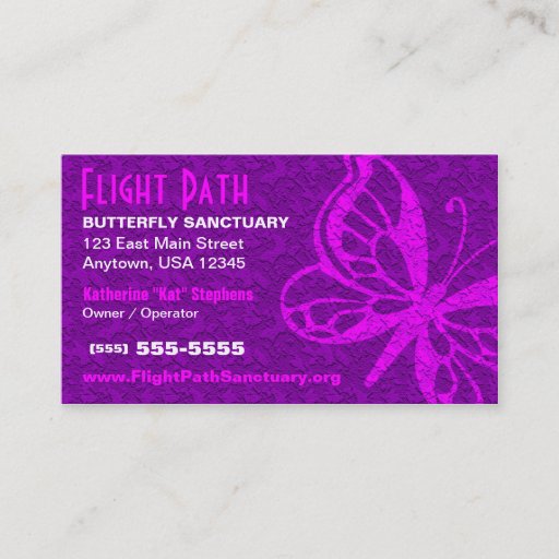 Customizable Butterfly Business Card - Purple
