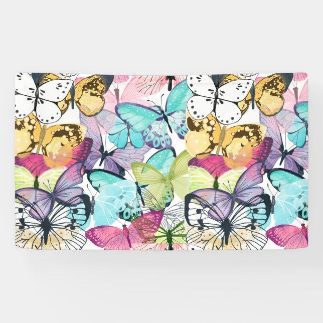 Butterfly Butterflies Pattern Banner (Horizontal)