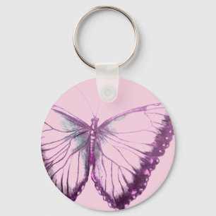 Butterfly Button Keychain