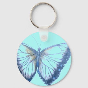 Butterfly Button Keychain