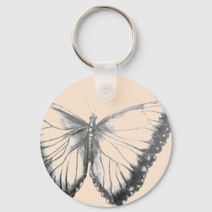 Butterfly Button Keychain