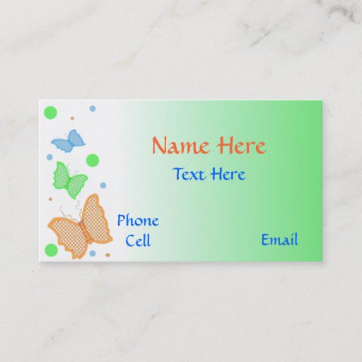 Customizable Butterfly Calling Card Business Card
