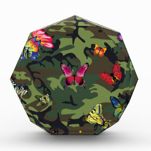 butterfly camouflage acrylic award