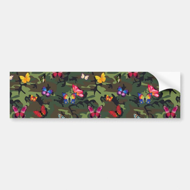 butterfly camouflage bumper sticker (Front)