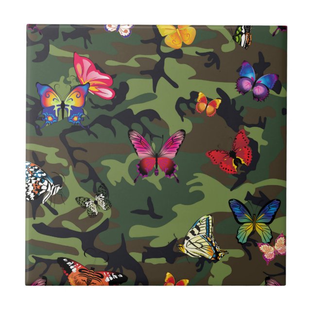 butterfly camouflage ceramic tile (Front)
