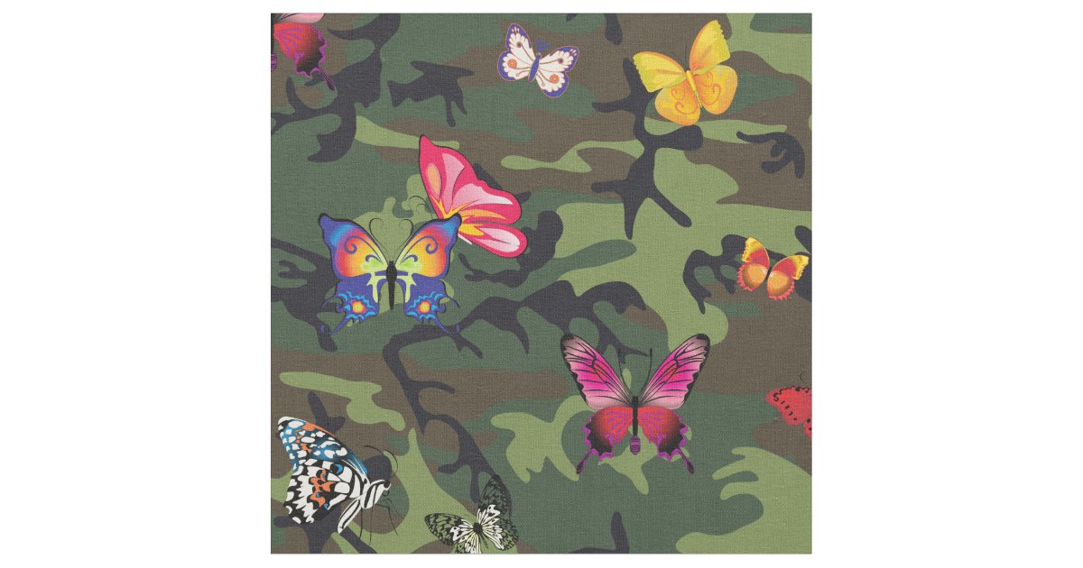 butterfly camouflage fabric Zazzle